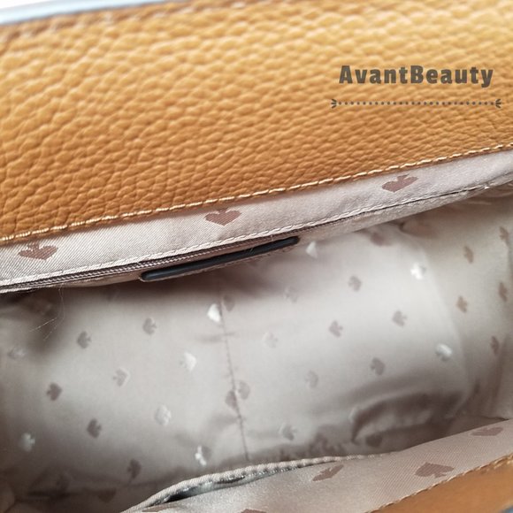 Kate Spade New York Leila Medium backpack Pebbled Leather Ginger Brown Authentic - Picture 4 of 11